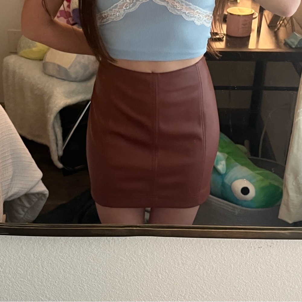 Free People Women's Faux Leather Skirt Size 0